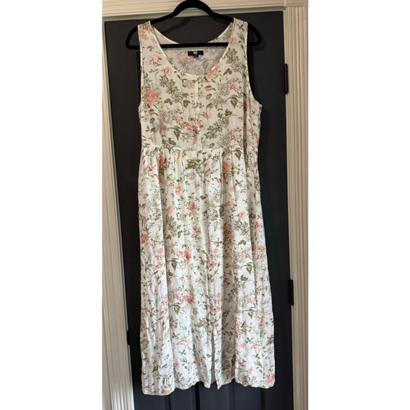 Frye Floral Maxi Dress Size XL White - Picture 1 of 7
